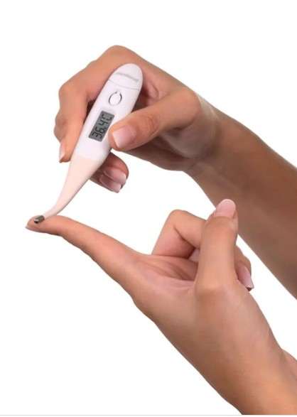 Digitales Thermometer mit flexibler Spitze rosa